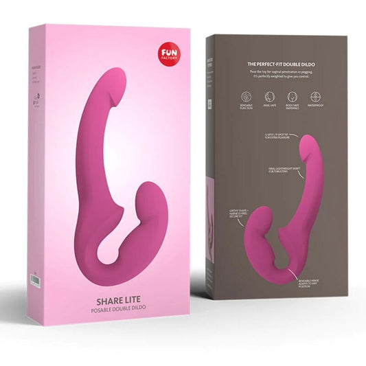 FUN FACTORY - SHARE LITE DOPPIO DILDO HARNESS BLACKBERRY
