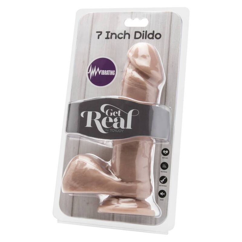 DIVENTA REALE - DILDO 18 CM CON VIBRATORE NATURALE TESTICOLI