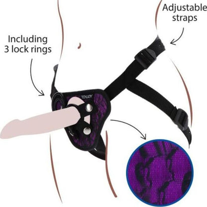 SII REALE - IMBRACATURA VIOLA CON PIZZO E STRAP-ON