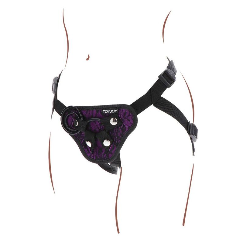 SII REALE - IMBRACATURA VIOLA CON PIZZO E STRAP-ON