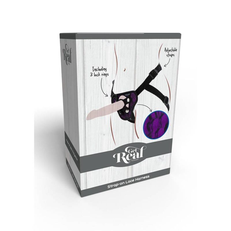 SII REALE - IMBRACATURA VIOLA CON PIZZO E STRAP-ON