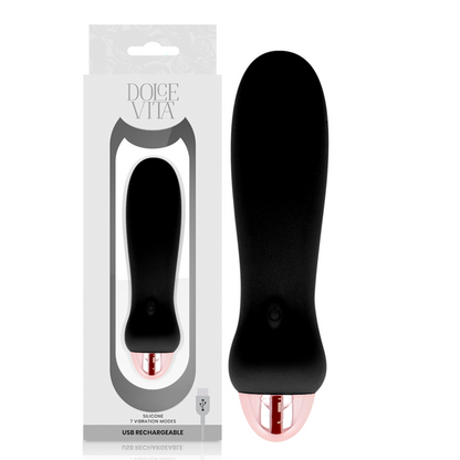 DOLCE VITA - VIBRATORE RICARICABILE FIVE NERO 7 VELOCITÀ