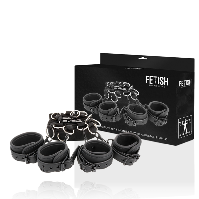 FETISH SUBMISSIVE - SET BONDAGE DI LUSSO PER LETTO CON FODERA IN NEOPRENE