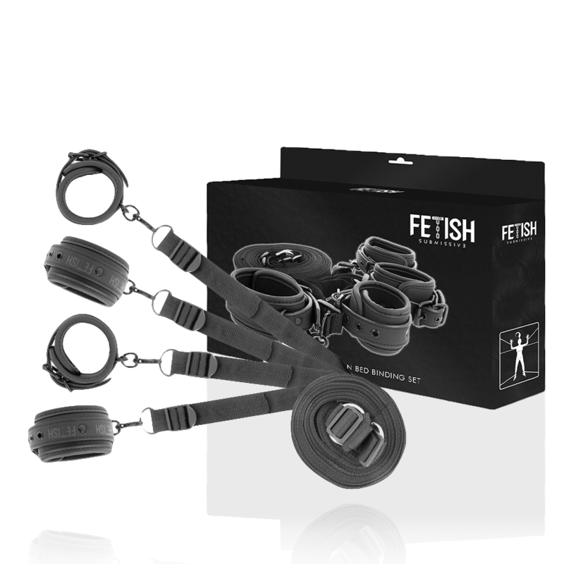 SOTTOMESSA FETISH - SET DI MANETTE E LACCI RIVESTITI IN NOPRENE