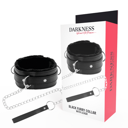 DARKNESS - COLLARE POSTURALE COMODO CON CATENA IN PELLE