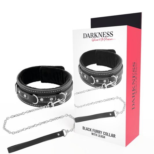 DARKNESS - COLLARE IN PELLE DI ALTA QUALITÀ CON GUINZAGLIO
