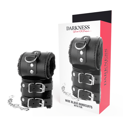DARKNESS - MANETTE IN PELLE REGOLABILI CON LINEA NERA