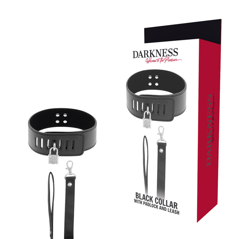 DARKNESS - COLLARE BDSM CON LUCCHETTO NERO