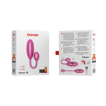 ONINDER - DENVER HUEVO VIBRADOR NEGRO 7 X 2.7 CM - APP GRATUITA