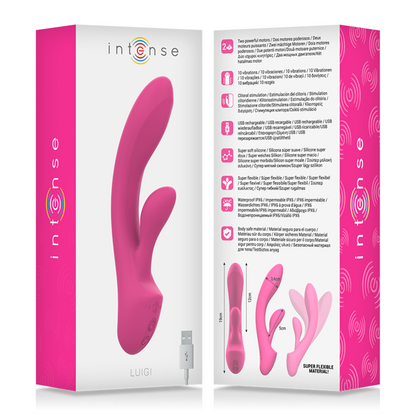 INTENSE - VIBRATORE LUIGI RABBIT IN SILICONE LIQUIDO ROSA
