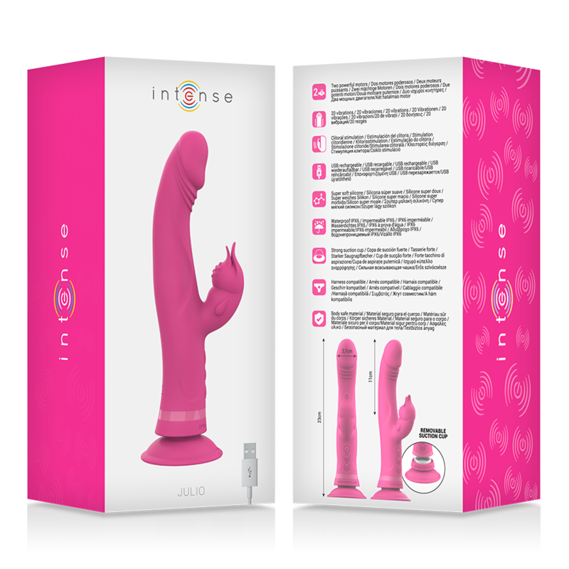 INTENSE - VIBRATORE RABBIT IN SILICONE ROSA LUGLIO