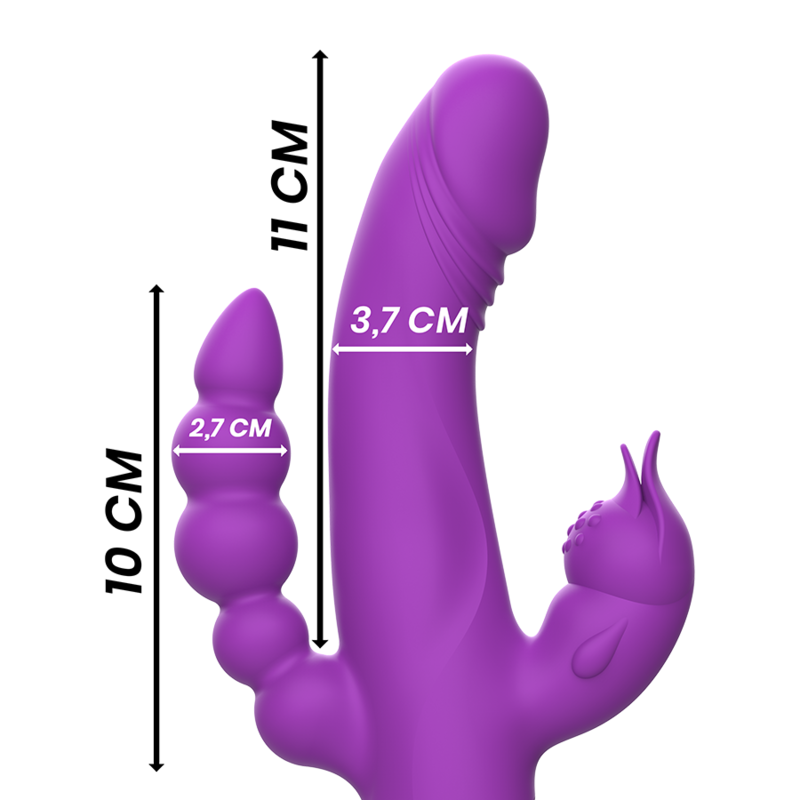 INTENSE - VIBRATORE CASANOVA RABBIT SILICONE TRIPLO MOTORE VIOLA
