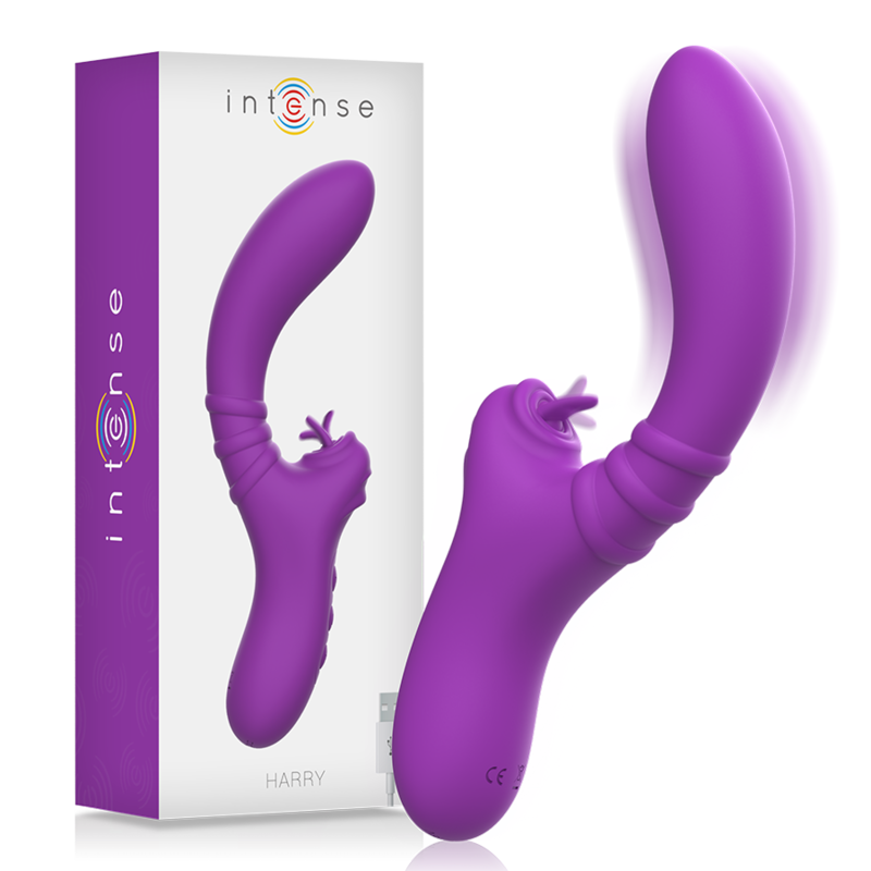 INTENSO - VIBRATORE FLESSIBILE HARRY CON LINGUA VIOLA
