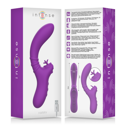 INTENSO - VIBRATORE FLESSIBILE HARRY CON LINGUA VIOLA