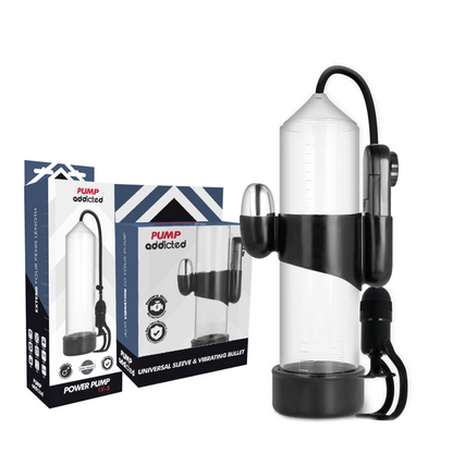 PUMP ADDICTED - POMPA PER L'EREZIONE TRASPARENTE RX5 CON VIBRATORE