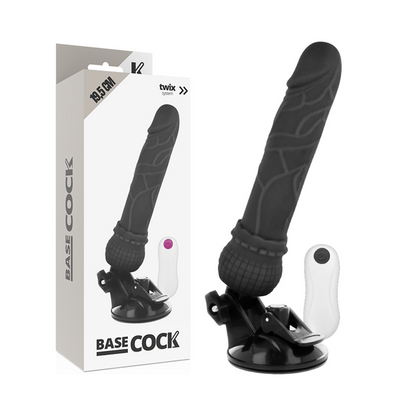 BASECOCK - VIBRATORE REALISTICO TELECOMANDO NERO 19,5 CM -O- 4 CM