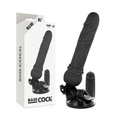 BASECOCK - VIBRATORE REALISTICO TELECOMANDO NERO 19,5 CM -O- 4 CM