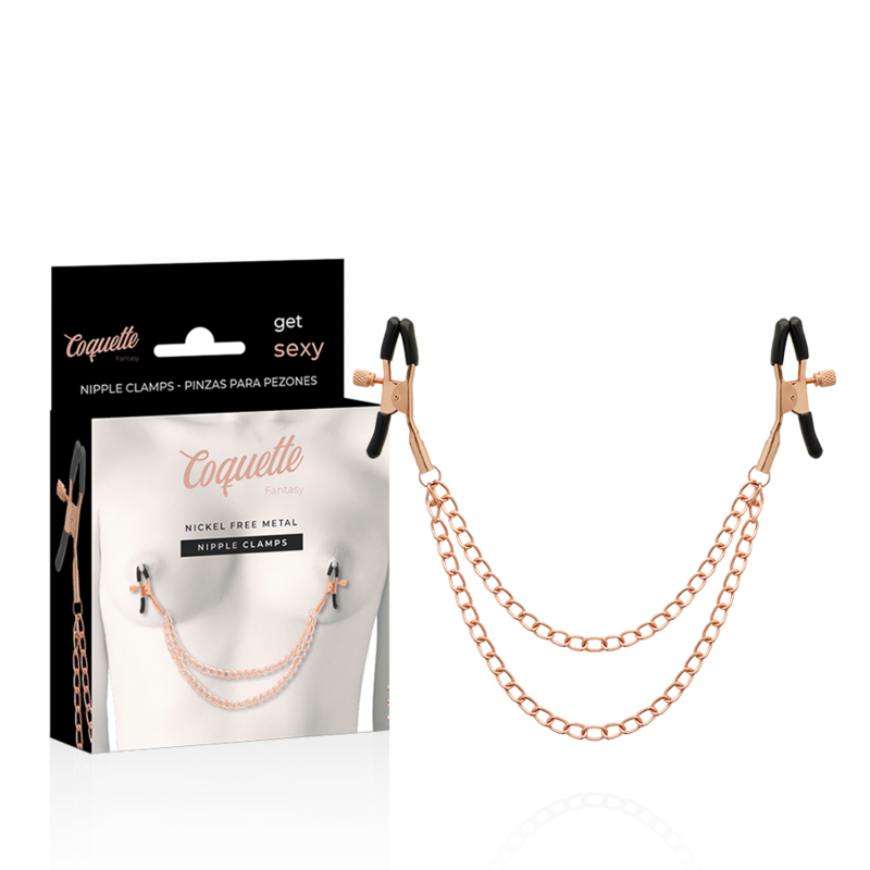 COQUETTE CHIC DESIRE - MORSETTI PER CAPEZZOLI IN METALLO FANTASY CON CATENA