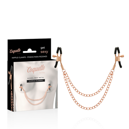 COQUETTE CHIC DESIRE - MORSETTI PER CAPEZZOLI IN METALLO FANTASY CON CATENA