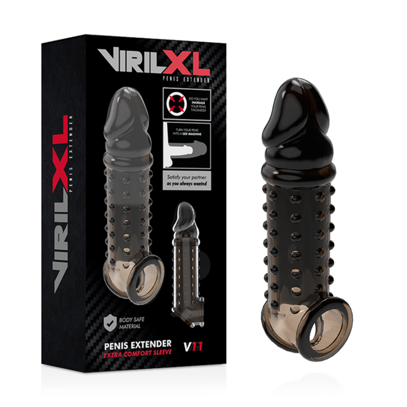 VIRILXL - ESTENSIONE E GUAINA PER PENE V11 NERA