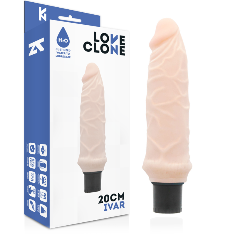 LOVECLONE - VIBRATORE REALISTICO IVAR AUTOLUBRIFICANTE 20 CM -O- 3,7 CM