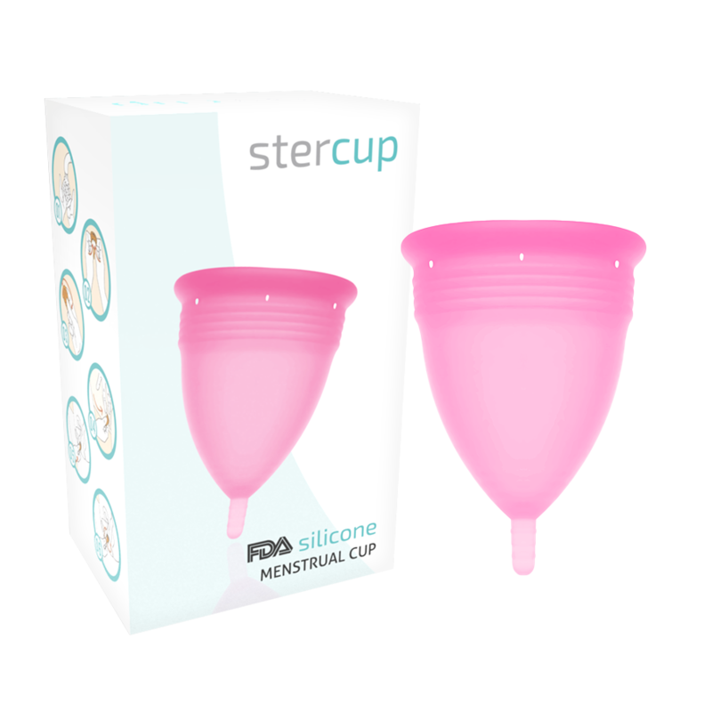 STERCUP - COPPA MESTRUALE ROSA IN SILICONE FDA - TAGLIA L