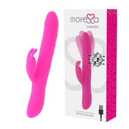 MORESSA - ROTATORE SOMER PREMIUM IN SILICONE RIVESTITO CON PERLE E VIBRAZIONE POTENTE