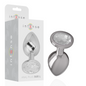 INTENSO - PLUG ANALE IN ALLUMINIO E VETRO ARGENTATO TAGLIA L