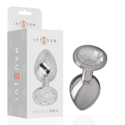 INTENSO - PLUG ANALE IN ALLUMINIO E VETRO ARGENTATO TAGLIA S