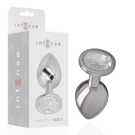 INTENSO - PLUG ANALE IN ALLUMINIO E VETRO ARGENTATO TAGLIA S