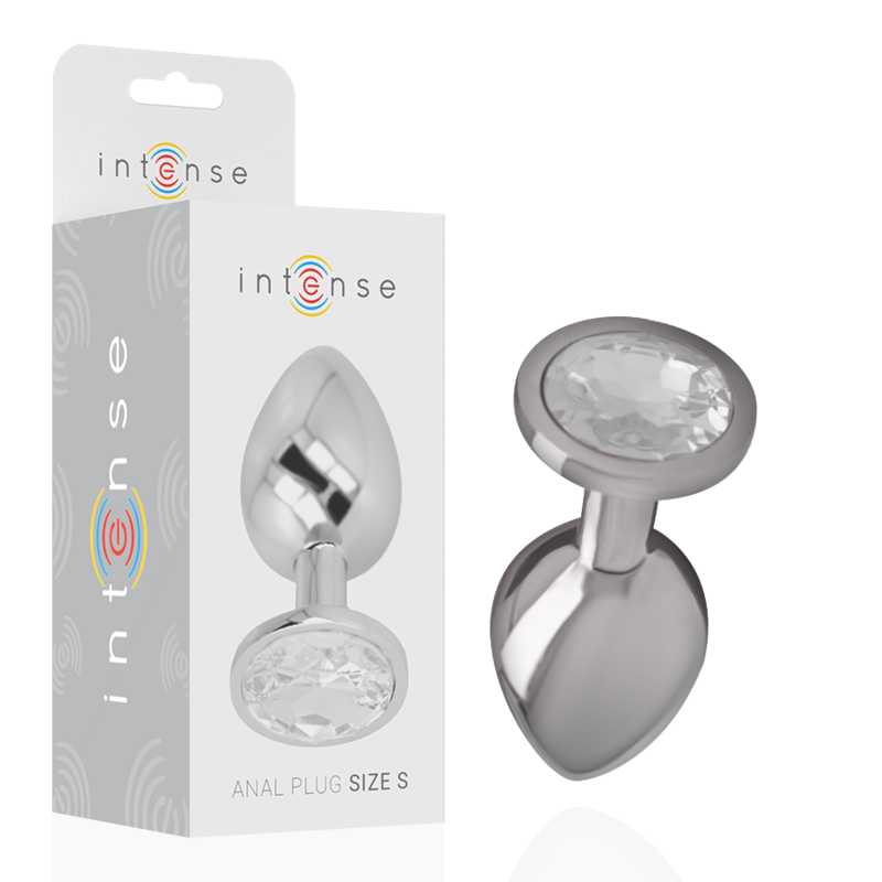INTENSO - PLUG ANALE IN ALLUMINIO E VETRO ARGENTATO TAGLIA S