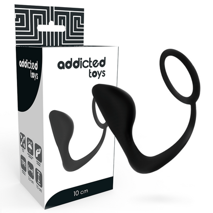 ADDICTED TOYS - PLUG ANALE CON ANELLO PER PENE NERO
