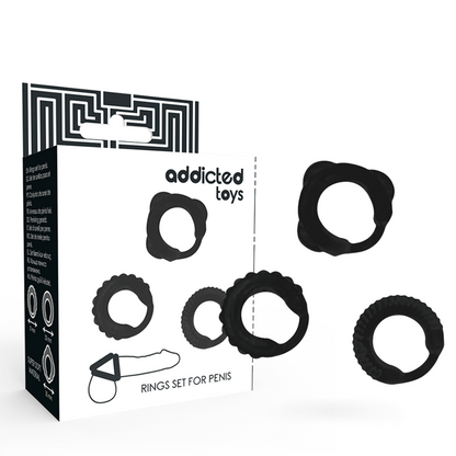 ADDICTED TOYS - SET DI 3 ANELLI PER PENE NERI