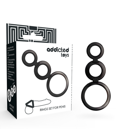 ADDICTED TOYS - SET DI ANELLI PER PENE E TESTICOLI - SMOKED