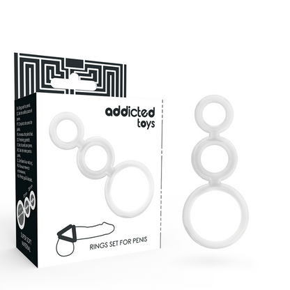 ADDICTED TOYS - SET DI ANELLI TRASPARENTI PER PENE E TESTICOLI