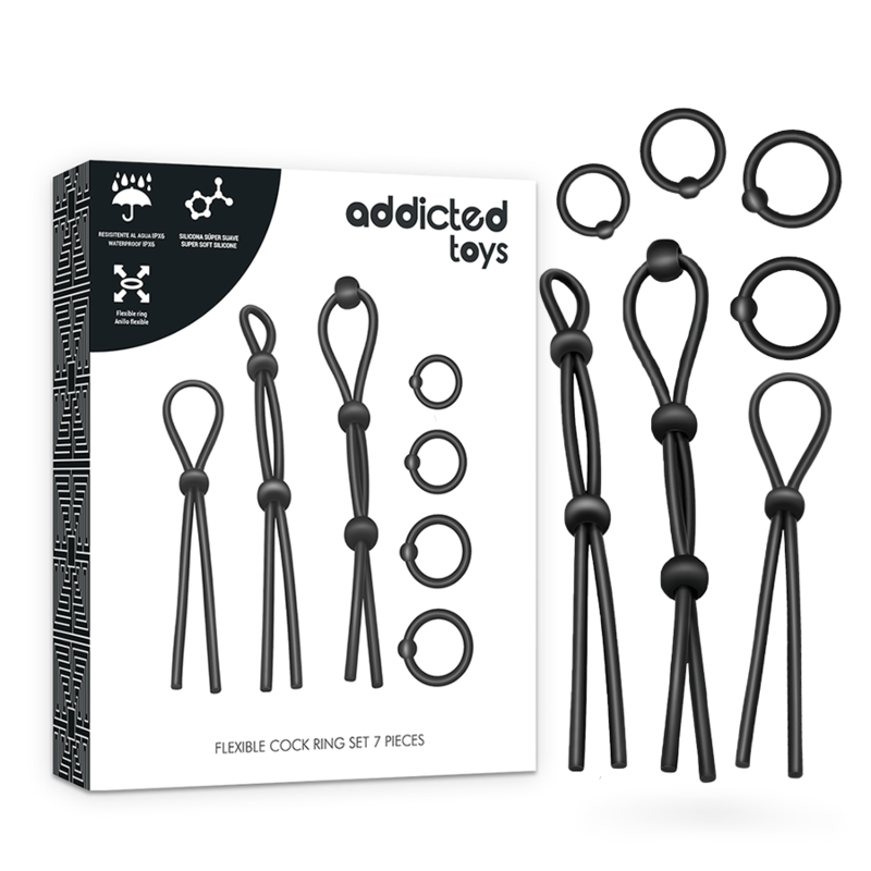 ADDICTED TOYS - KIT DI 7 ANELLI IN SILICONE FLESSIBILI
