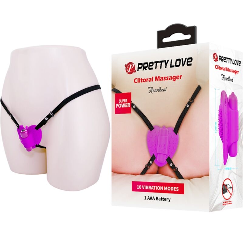 PRETTY LOVE - MASSAGGIATORE CLITORIDEO A BATTITO CARDIACO 10 MODALITÀ DI VIBRAZIONE VIOLA