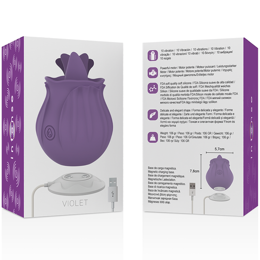 INTENSE - STIMOLATORE LINGUALE BASE MAGNETICA VIOLA