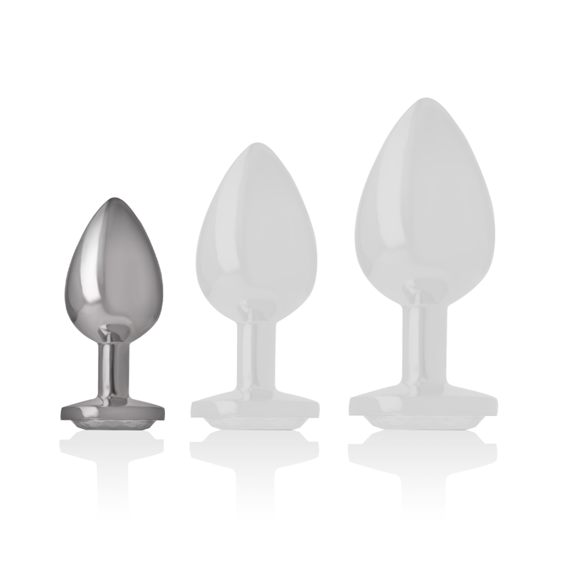 INTENSO - PLUG ANALE IN ALLUMINIO CON CUORE BIANCO TAGLIA S