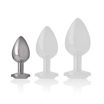 INTENSO - PLUG ANALE IN ALLUMINIO CON CUORE BIANCO TAGLIA S