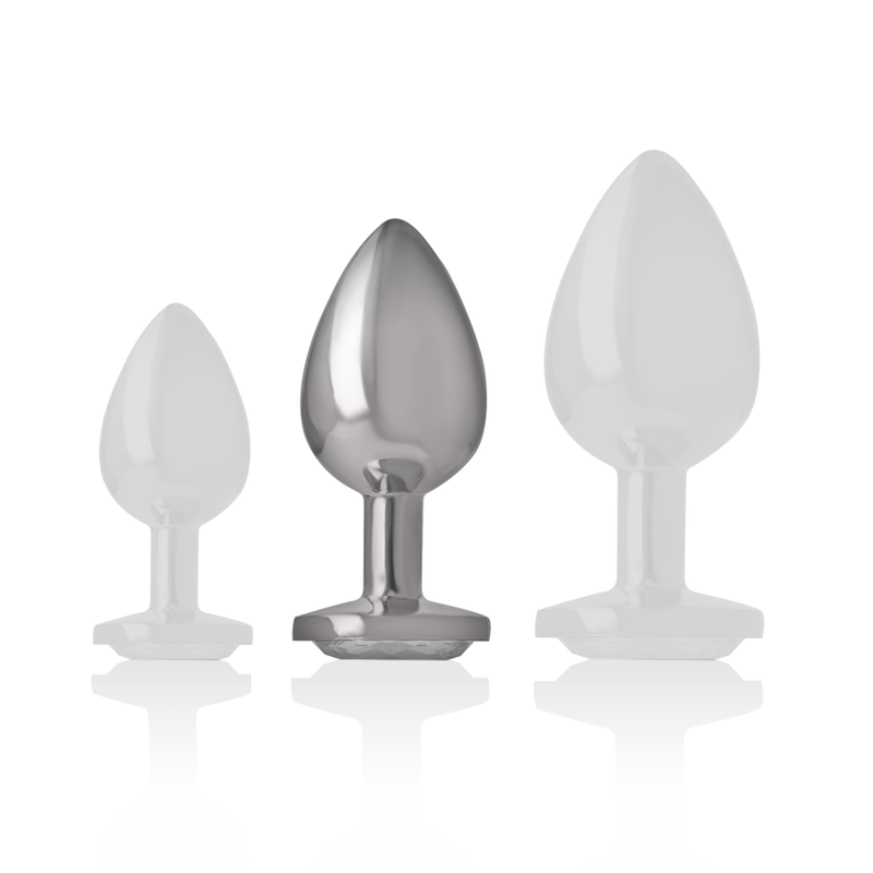 INTENSO - PLUG ANALE IN ALLUMINIO CON CUORE BIANCO TAGLIA M