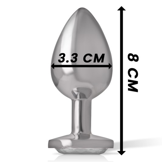 INTENSO - PLUG ANALE IN ALLUMINIO CON CUORE BIANCO TAGLIA M