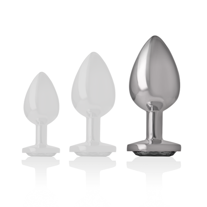 INTENSO - PLUG ANALE IN ALLUMINIO CON CUORE BIANCO TAGLIA L