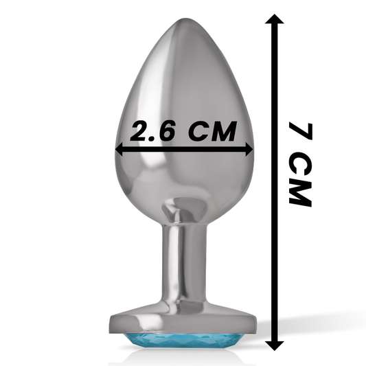 INTENSO - DIlatatore anale in alluminio con cuore blu, taglia S