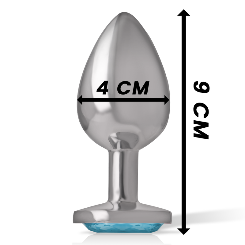 INTENSO - DIlatatore anale in metallo alluminio con cuore blu taglia L