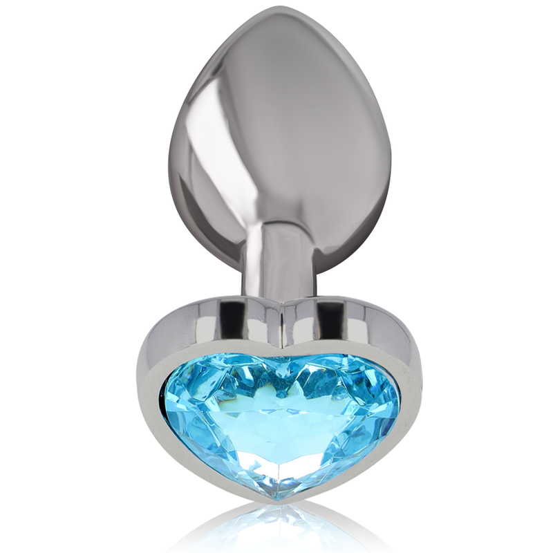 INTENSO - DIlatatore anale in metallo alluminio con cuore blu taglia L