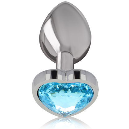 INTENSO - DIlatatore anale in metallo alluminio con cuore blu taglia M