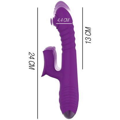 INTENSE - IGGY VIBRATORE MULTIFUNZIONALE RICARICABILE UP &amp; DOWN CON STIMOLATORE CLITORIDEO VIOLA