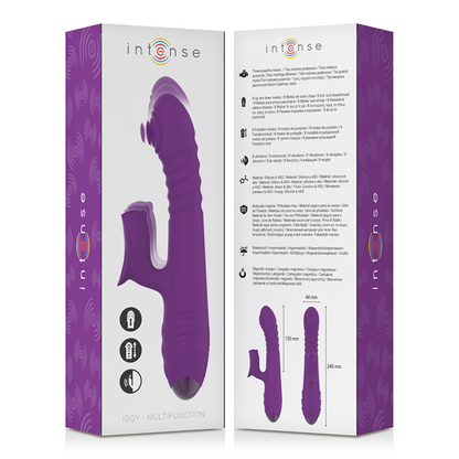 INTENSE - IGGY VIBRATORE MULTIFUNZIONALE RICARICABILE UP &amp; DOWN CON STIMOLATORE CLITORIDEO VIOLA