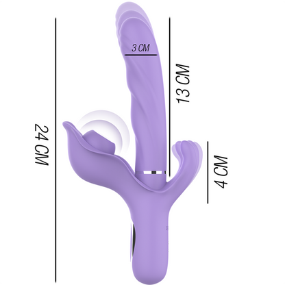 INTENSE - BILLIE VIBRATORE MULTIFUNZIONALE RICARICABILE A VENTOSA CON PULSANTE VIOLA